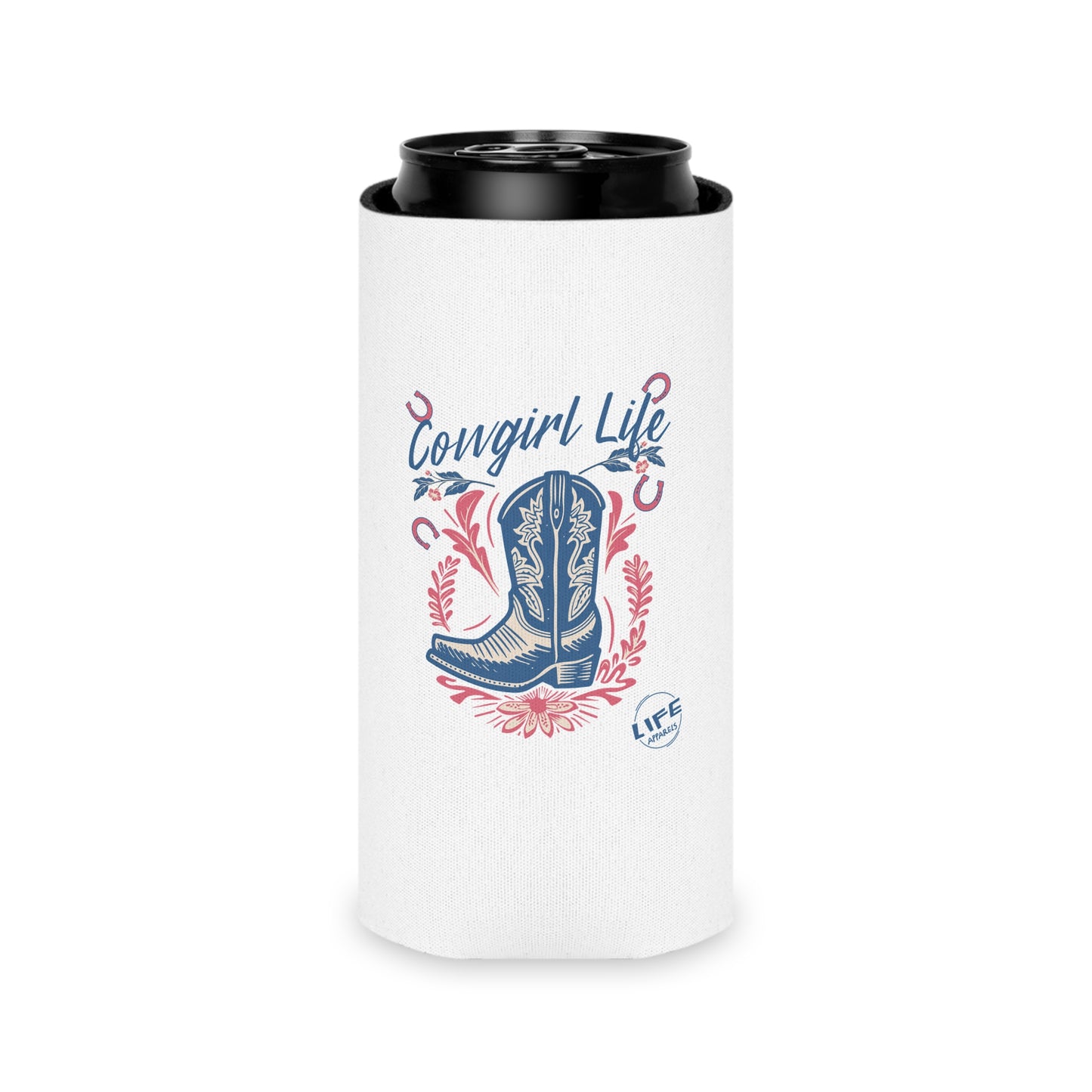 Cowgirl Life Can Cooler - Fun Summer Drink Holder, Western Style Beverage Insulator, Perfect for Parties, Outdoor Events, BBQs, and Gifts