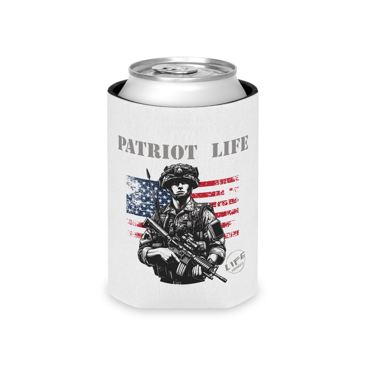 Patriot Life Can Cooler | Military-Themed Beverage Holder | Perfect for BBQs, Tailgates, and Patriotic Celebrations