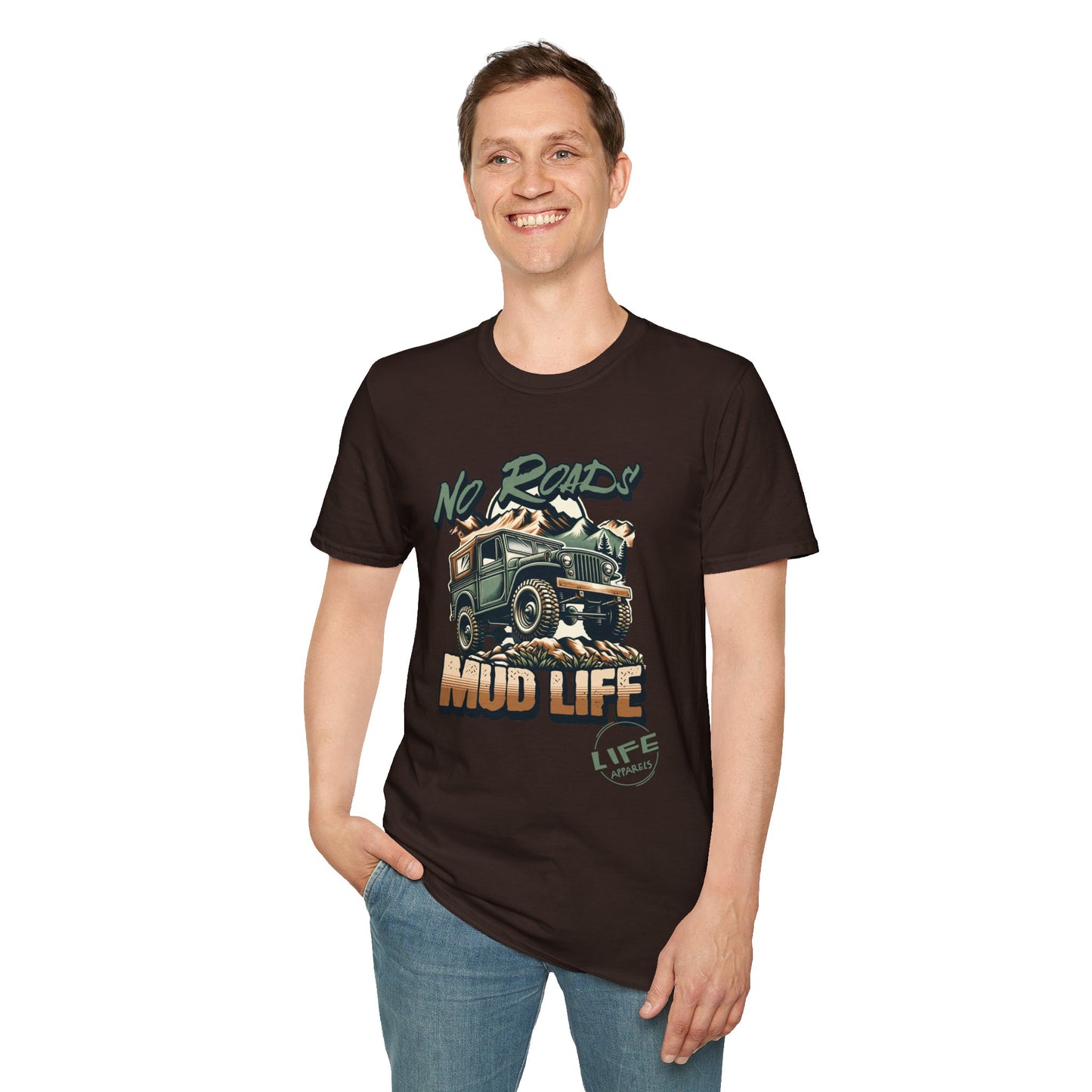 Mud Life Adventure Softstyle T-Shirt, Off-Roading Apparel, Outdoor Enthusiast Gift, Casual Wear, Adventure Loving Tee