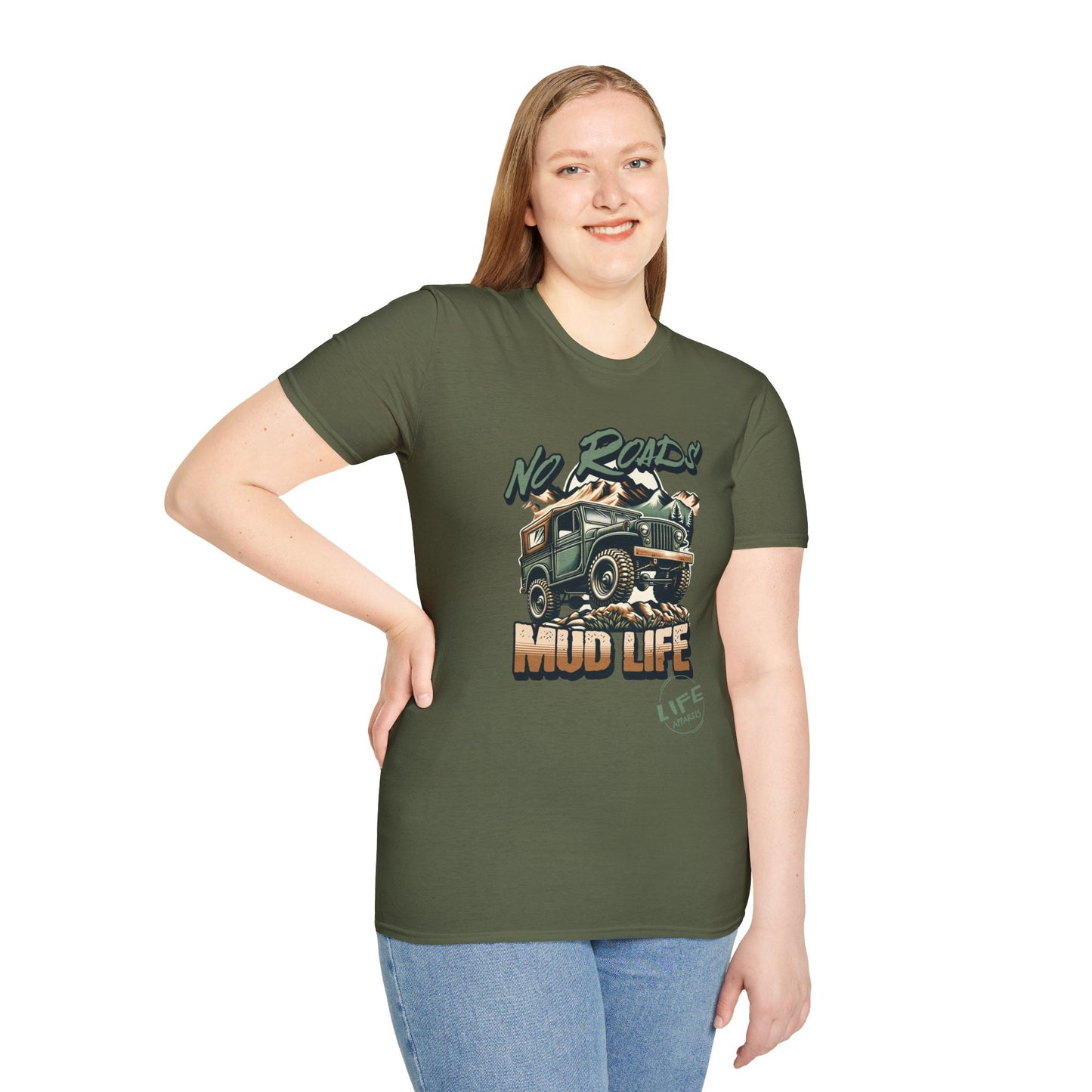 Mud Life Adventure Softstyle T-Shirt, Off-Roading Apparel, Outdoor Enthusiast Gift, Casual Wear, Adventure Loving Tee