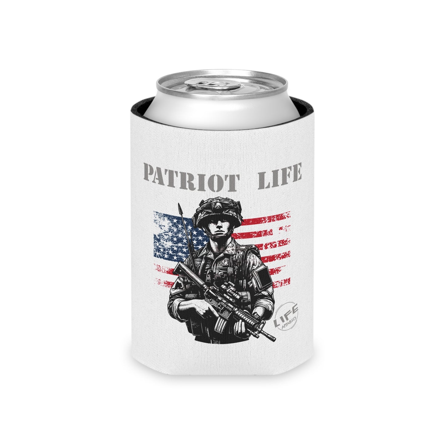 Patriot Life Can Cooler | Military-Themed Beverage Holder | Perfect for BBQs, Tailgates, and Patriotic Celebrations