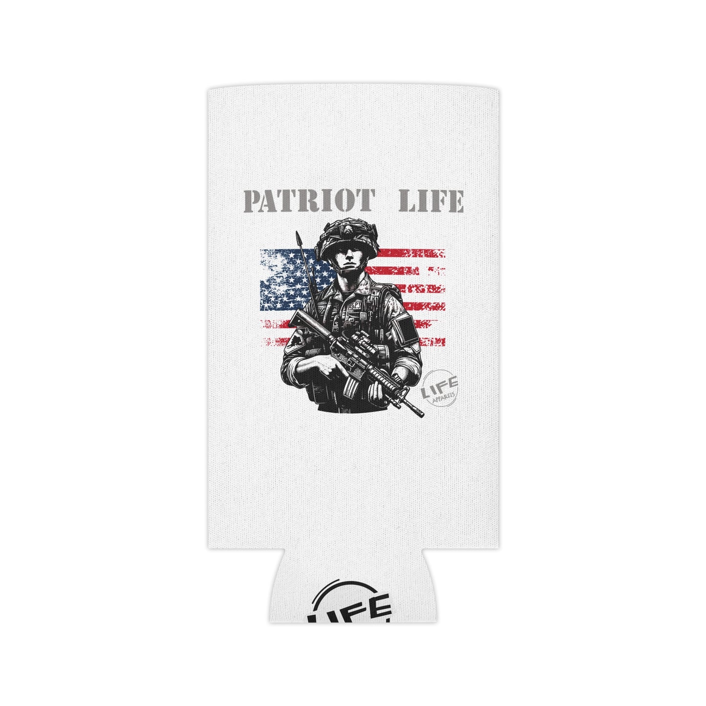 Patriot Life Can Cooler | Military-Themed Beverage Holder | Perfect for BBQs, Tailgates, and Patriotic Celebrations