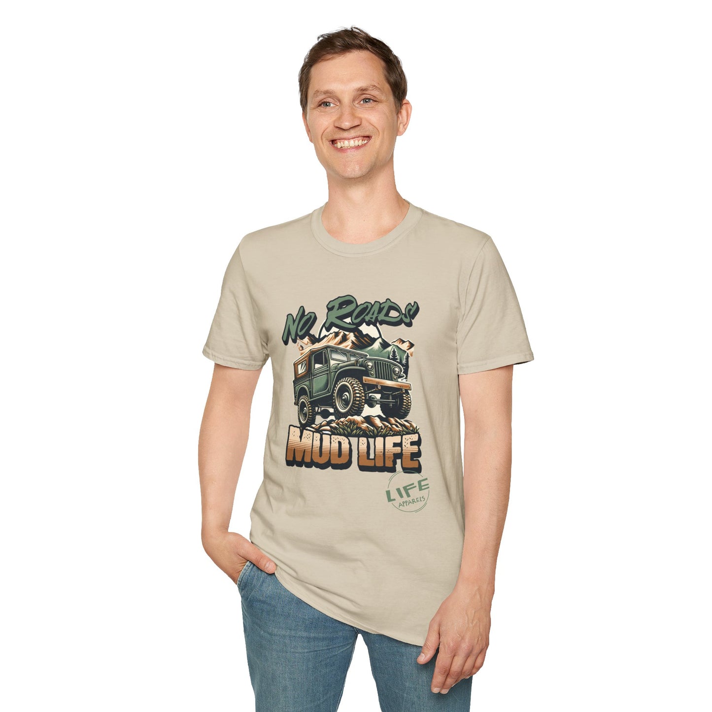 Mud Life Adventure Softstyle T-Shirt, Off-Roading Apparel, Outdoor Enthusiast Gift, Casual Wear, Adventure Loving Tee