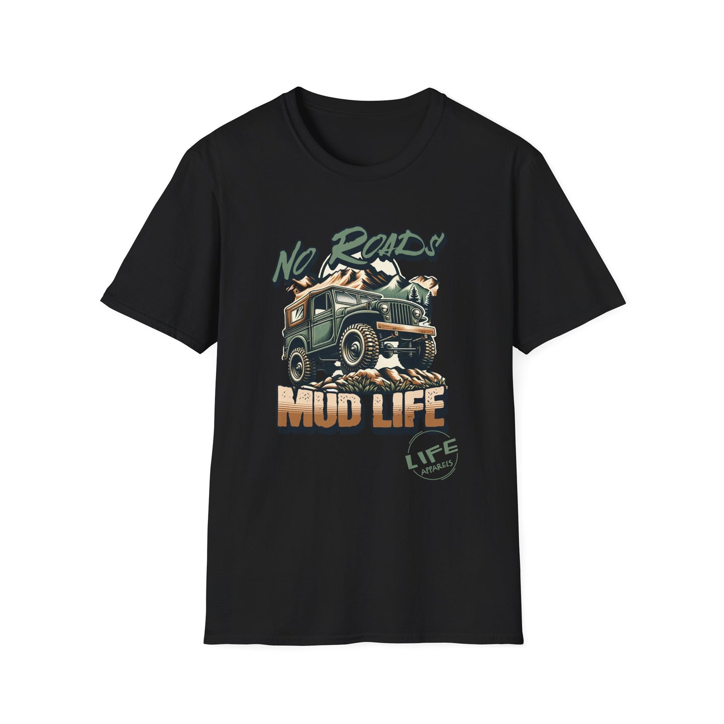 Mud Life Adventure Softstyle T-Shirt, Off-Roading Apparel, Outdoor Enthusiast Gift, Casual Wear, Adventure Loving Tee
