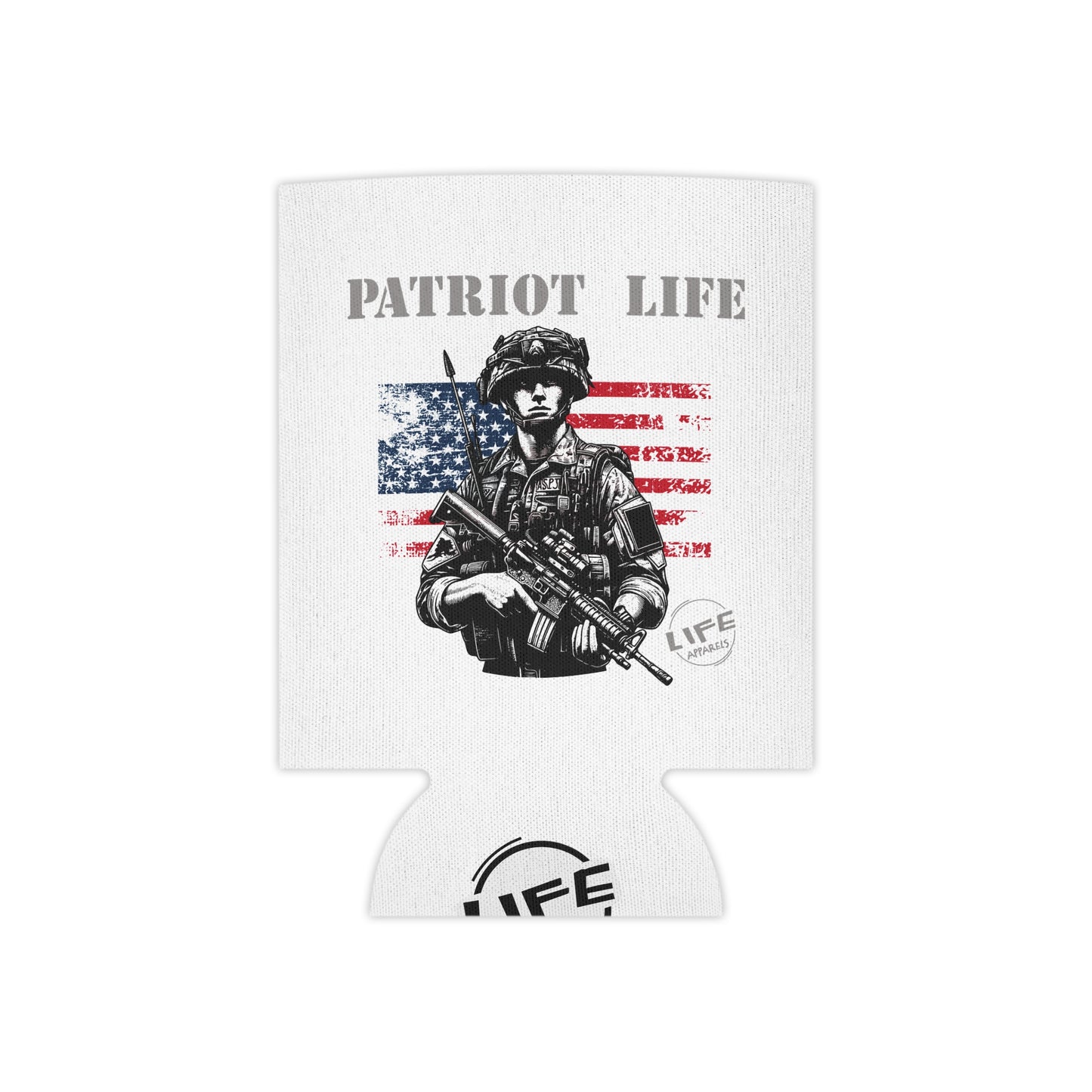 Patriot Life Can Cooler | Military-Themed Beverage Holder | Perfect for BBQs, Tailgates, and Patriotic Celebrations