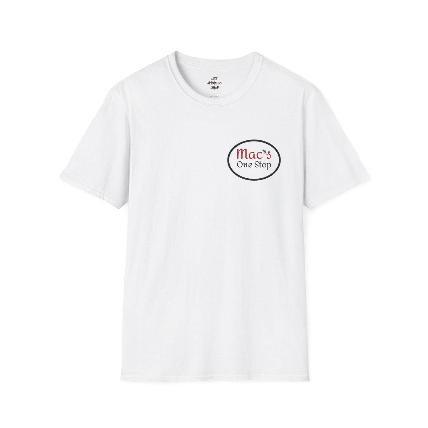 Mac's One Stop Softstyle T-Shirt - Perfect for Fishing Enthusiasts and Outdoor Adventures