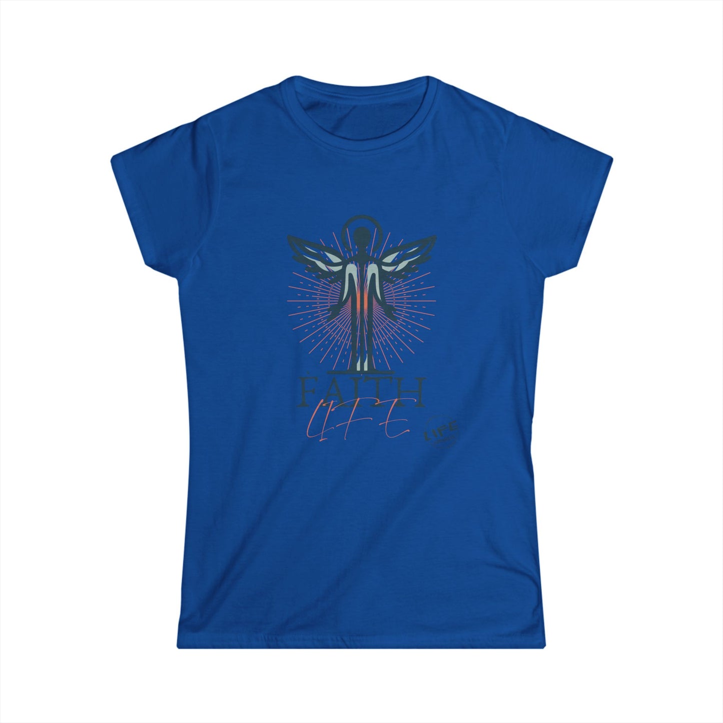 Faithful Angel Women's Softstyle Tee - Inspirational Shirt for Everyday, Gifts for Her, Motivational Art Tee, Spiritual Fashion, Life Quotes