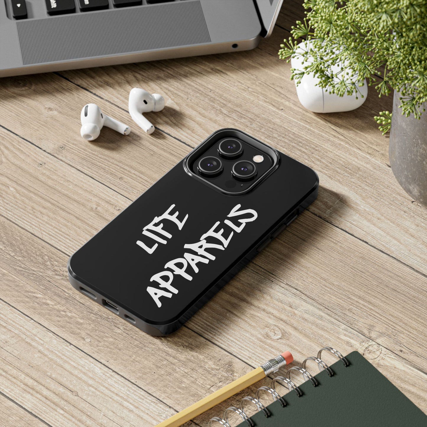 Stylish Tough Phone Case with 'Life Apparels' Design – Durable and Trendy Protection