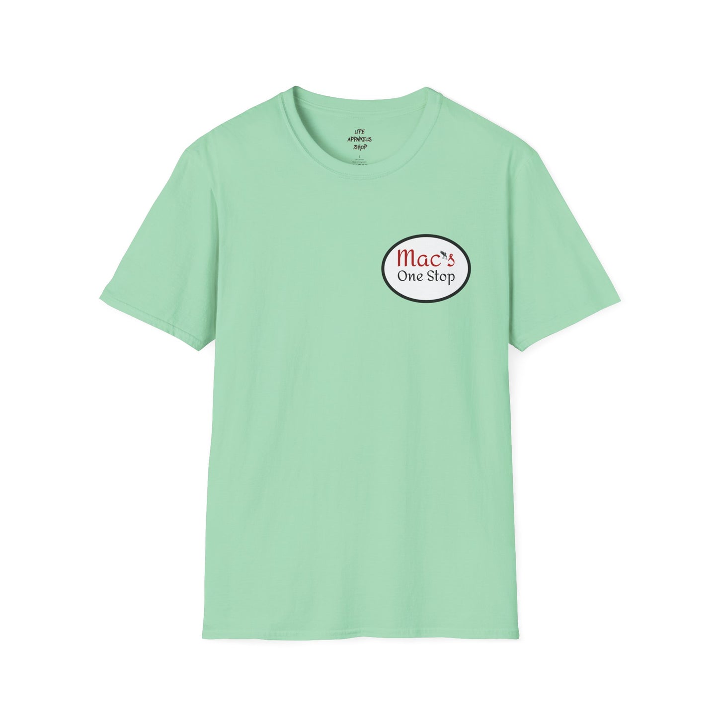 Mac's One Stop Softstyle T-Shirt - Perfect for Fishing Enthusiasts and Outdoor Adventures