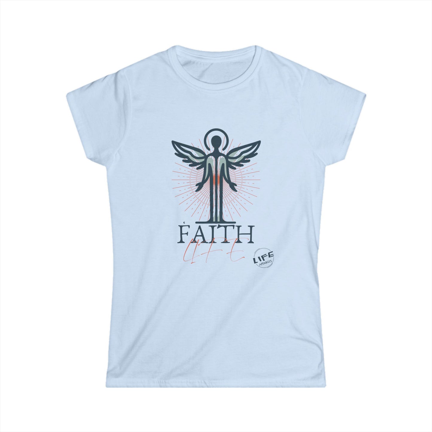 Faithful Angel Women's Softstyle Tee - Inspirational Shirt for Everyday, Gifts for Her, Motivational Art Tee, Spiritual Fashion, Life Quotes