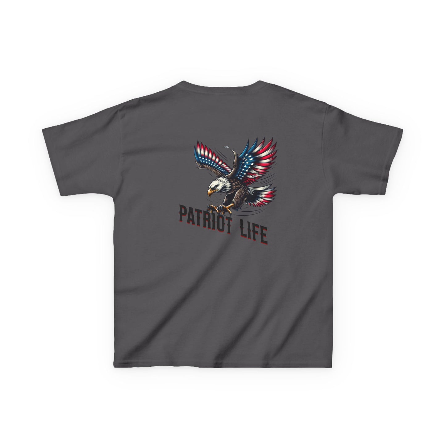 Kids Patriot Life Tee - White Heavy Cotton T-Shirt for Young American Adventurers