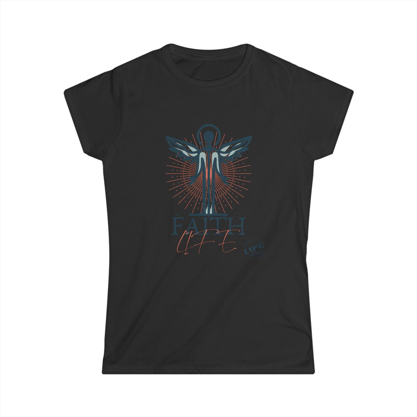 Faithful Angel Women's Softstyle Tee - Inspirational Shirt for Everyday, Gifts for Her, Motivational Art Tee, Spiritual Fashion, Life Quotes