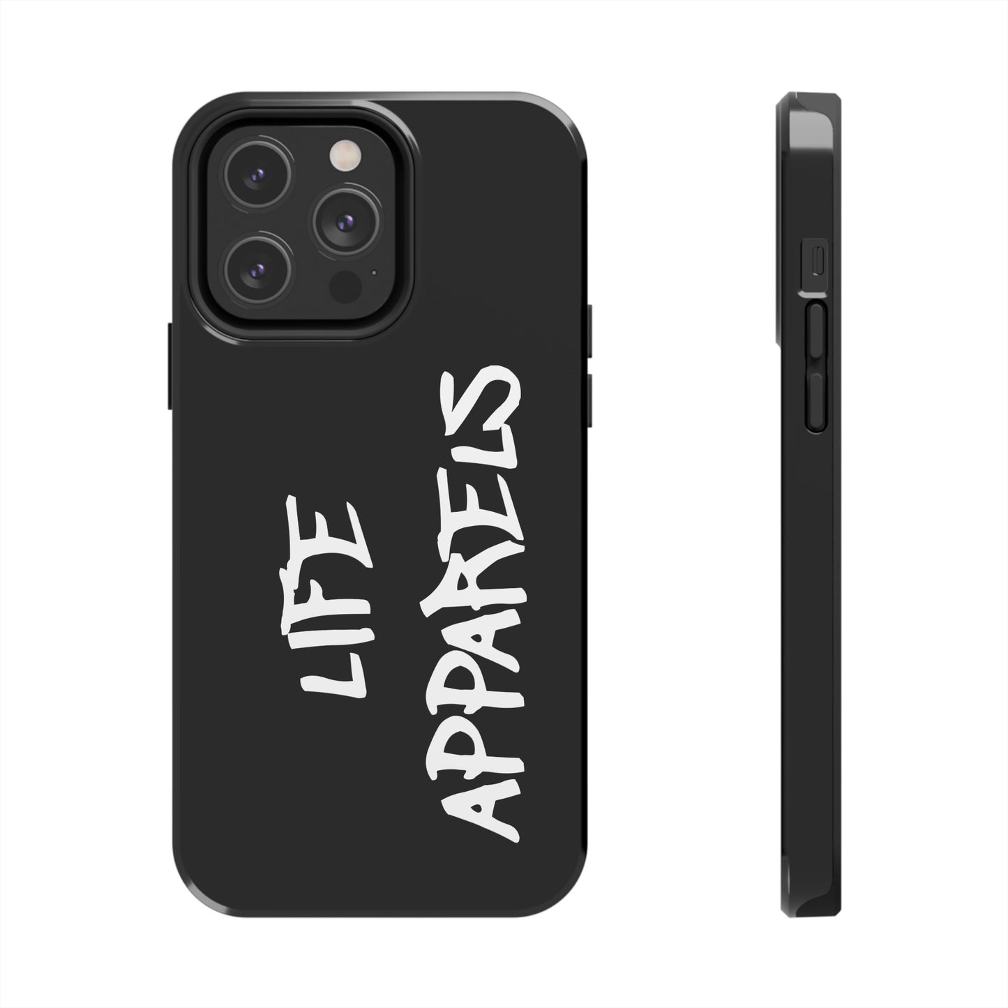 Stylish Tough Phone Case with 'Life Apparels' Design – Durable and Trendy Protection