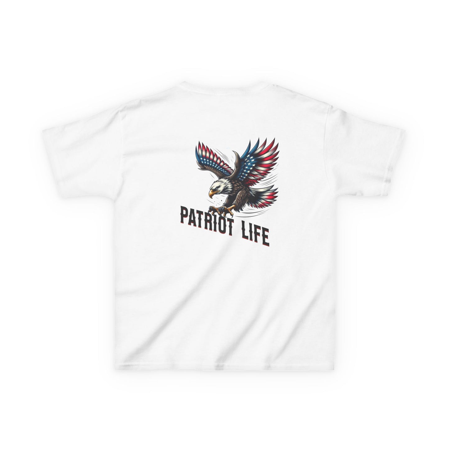 Kids Patriot Life Tee - White Heavy Cotton T-Shirt for Young American Adventurers