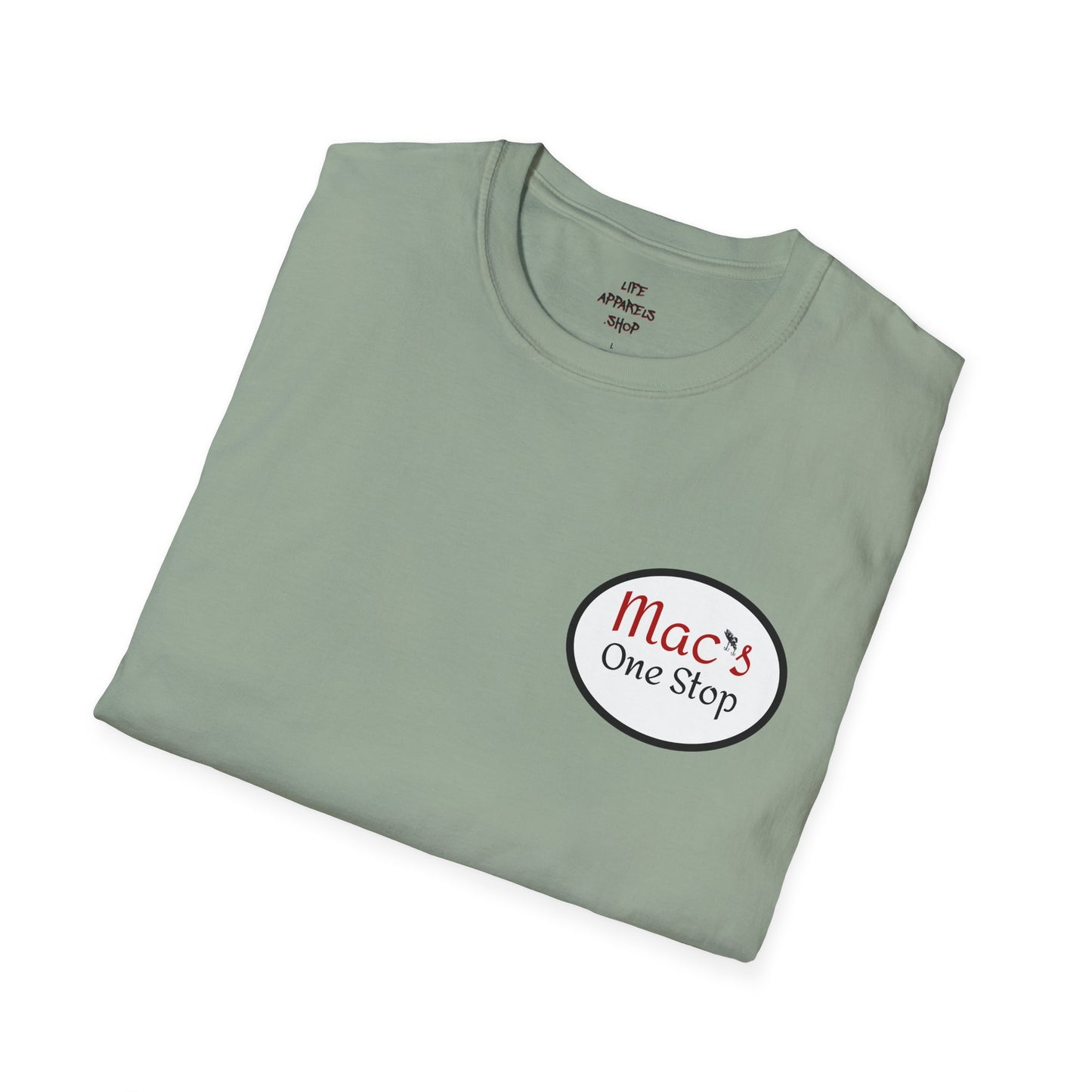 Mac's One Stop Softstyle T-Shirt - Perfect for Fishing Enthusiasts and Outdoor Adventures