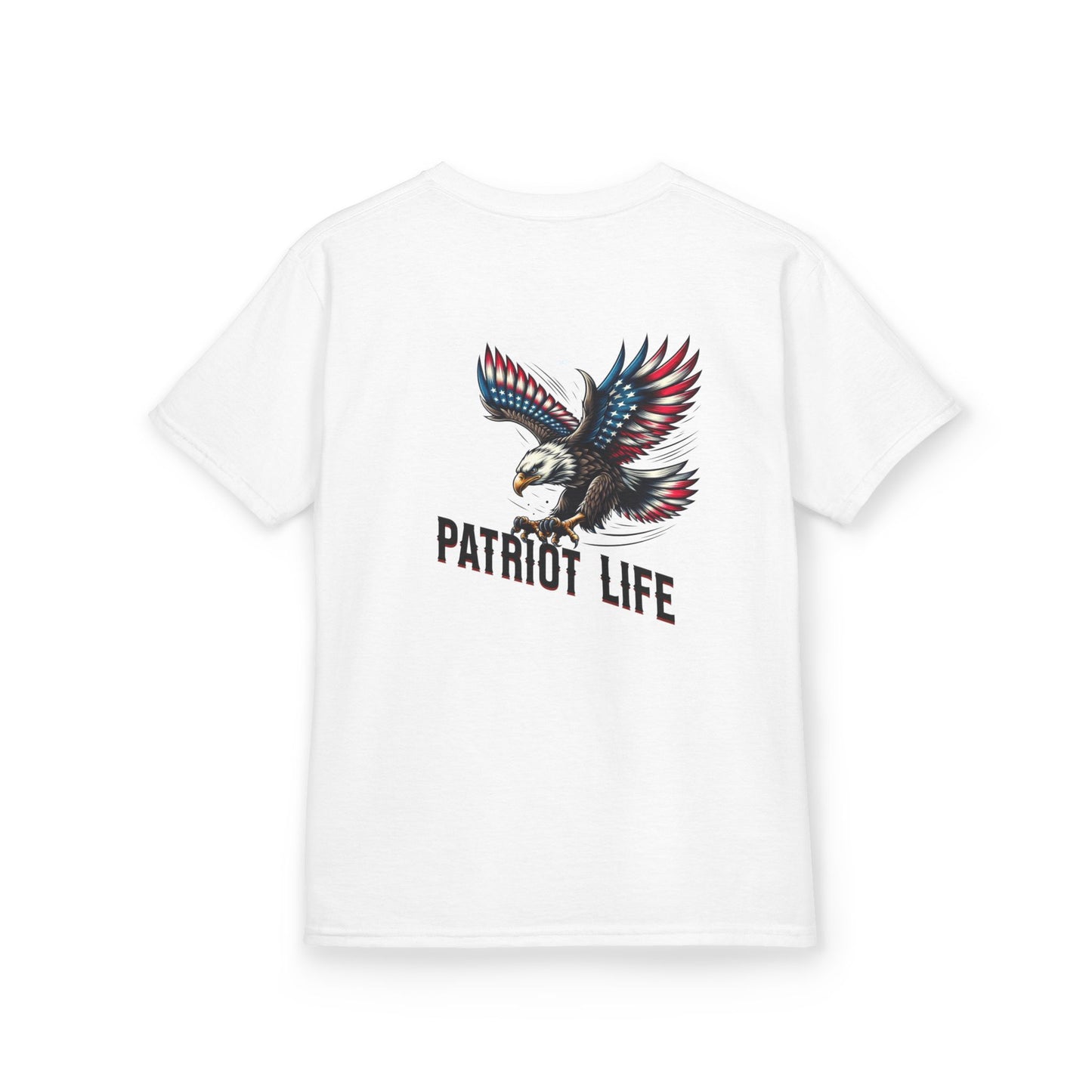 Kids Patriot Life Tee - White Heavy Cotton T-Shirt for Young American Adventurers