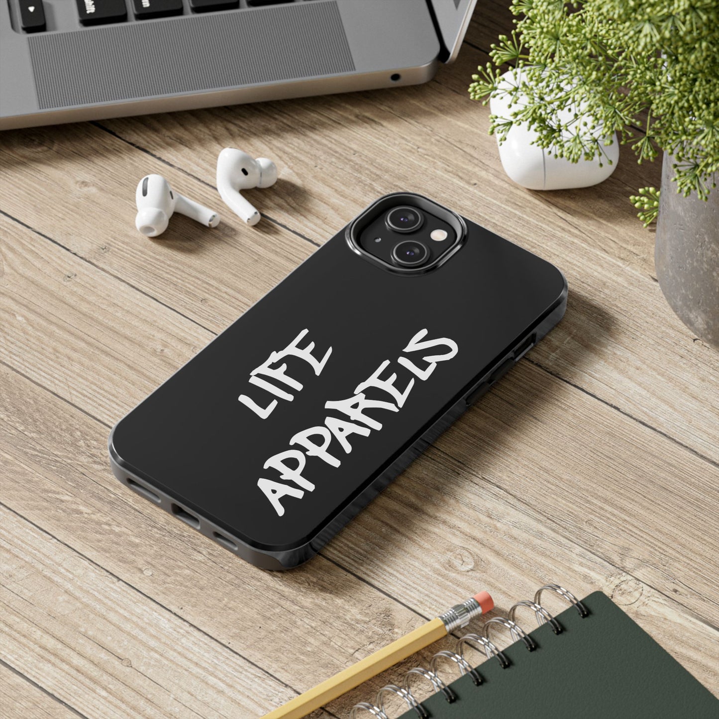 Stylish Tough Phone Case with 'Life Apparels' Design – Durable and Trendy Protection