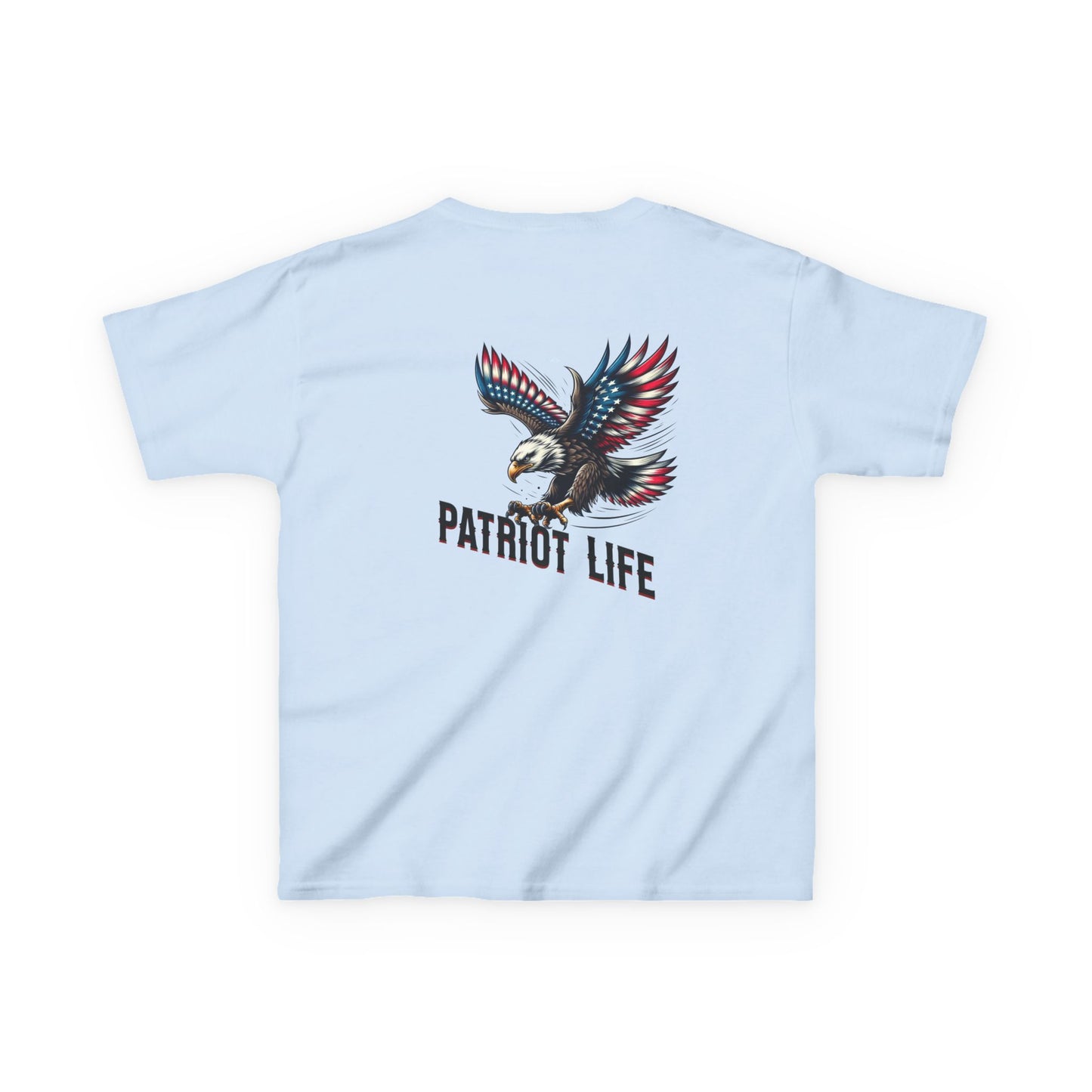 Kids Patriot Life Tee - White Heavy Cotton T-Shirt for Young American Adventurers