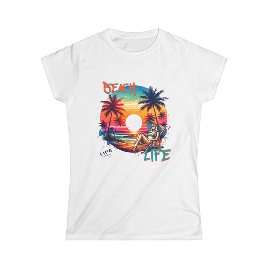 Beach Life Women's Tee - Summer Vibes, Vacation Shirt, Relaxation Apparel, Casual Summer Outfit, Gift for Beach Lovers