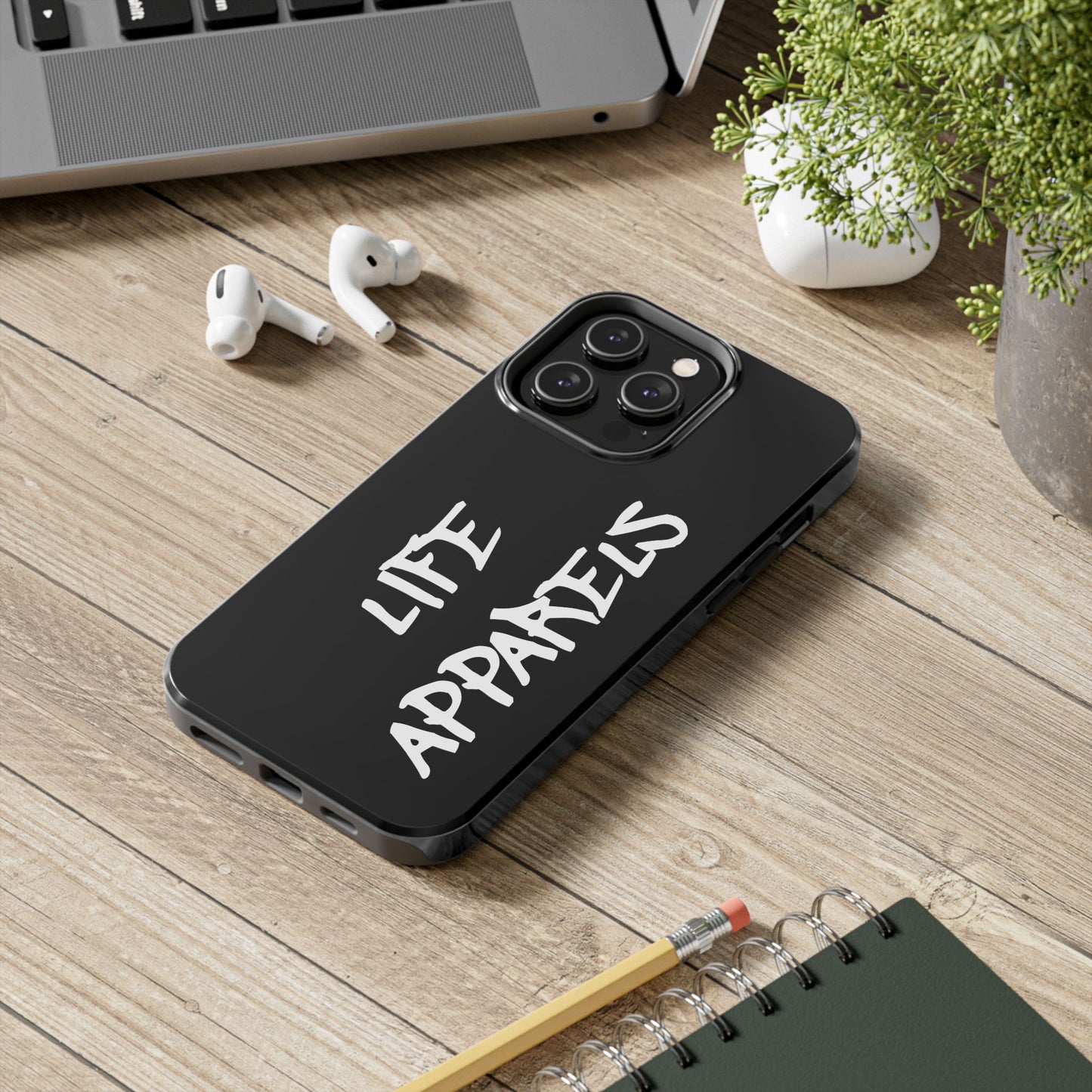 Stylish Tough Phone Case with 'Life Apparels' Design – Durable and Trendy Protection