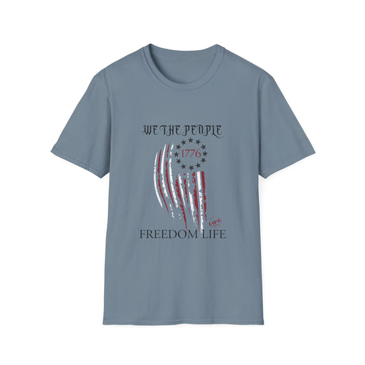 Freedom Life | Patriot Life| Patriotic Freedom Tee - Unisex Softstyle T-Shirt | We The People 1776 Graphic | Life Apparels | Great for Independence Day, BBQs, Casual Wear, Gifts, [...]