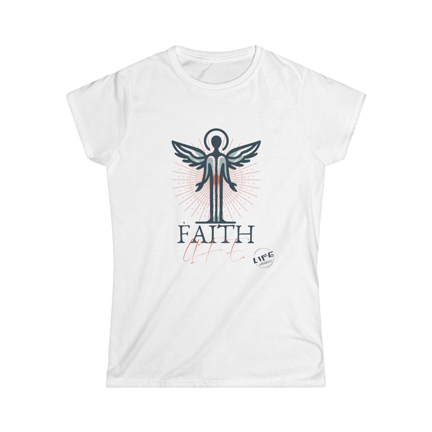 Faithful Angel Women's Softstyle Tee - Inspirational Shirt for Everyday, Gifts for Her, Motivational Art Tee, Spiritual Fashion, Life Quotes