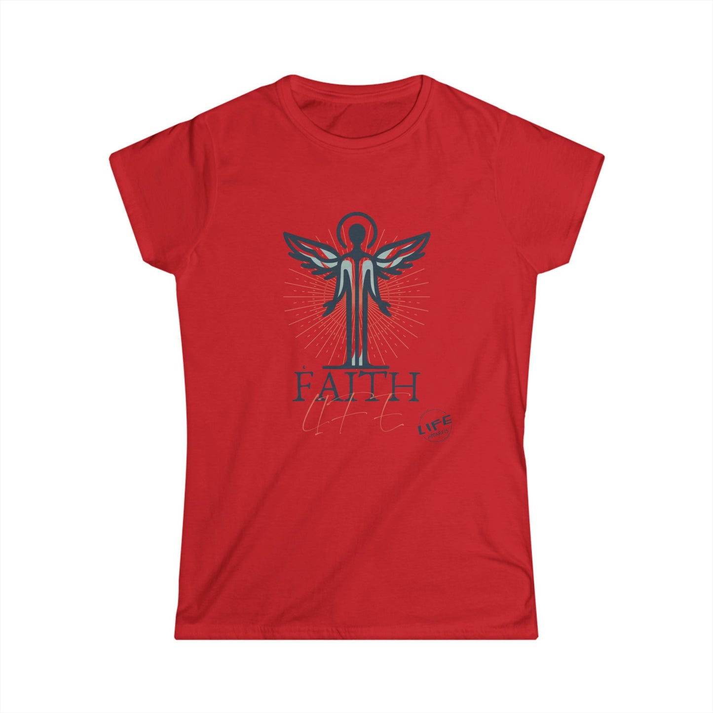 Faithful Angel Women's Softstyle Tee - Inspirational Shirt for Everyday, Gifts for Her, Motivational Art Tee, Spiritual Fashion, Life Quotes