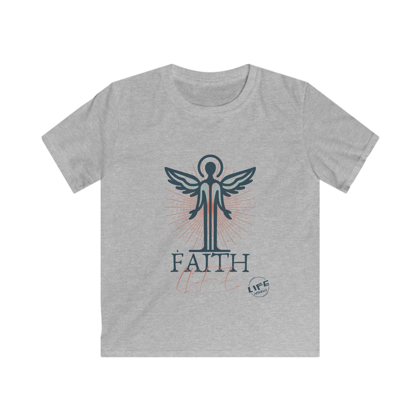 Kid's Inspirational Faith Tee, Youth Spiritual Shirt, Children's Motivational Top, Angel Design Gift, Faith Life Apparel
