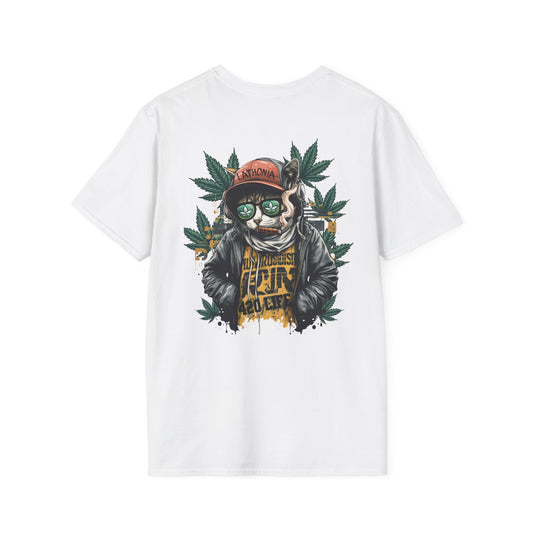 Unisex Softstyle T-Shirt - Cool Cat Cannabis Graphic Tee