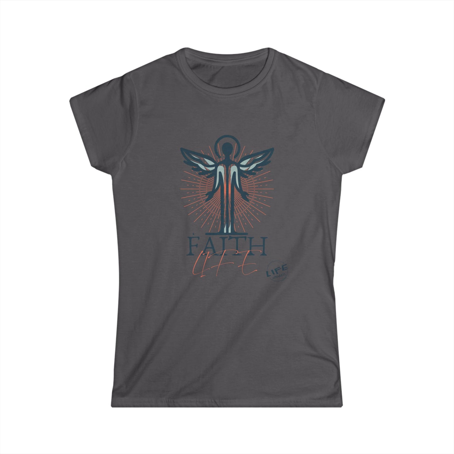 Faithful Angel Women's Softstyle Tee - Inspirational Shirt for Everyday, Gifts for Her, Motivational Art Tee, Spiritual Fashion, Life Quotes