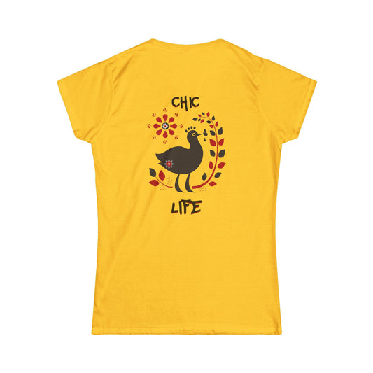 Chic Life Women's Softstyle Tee - Casual Comfort with Artistic Vibe