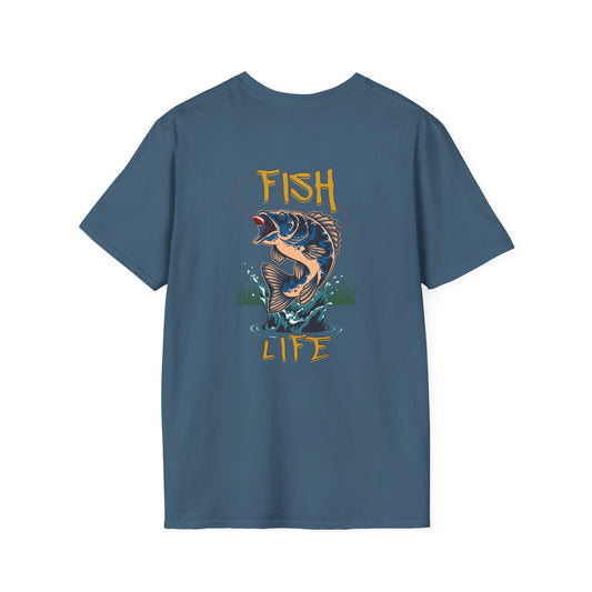 Men's Softstyle T-Shirt - "Fish Life" Graphic Tee for Outdoor Lovers