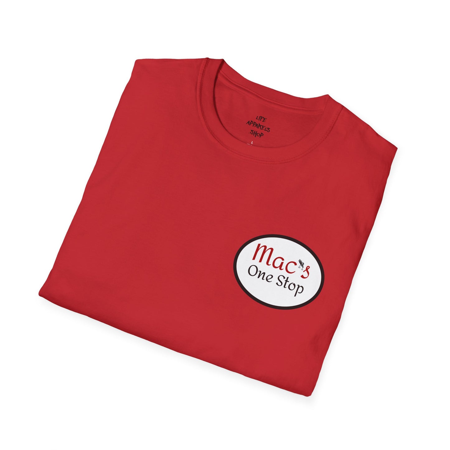 Mac's One Stop Softstyle T-Shirt - Perfect for Fishing Enthusiasts and Outdoor Adventures