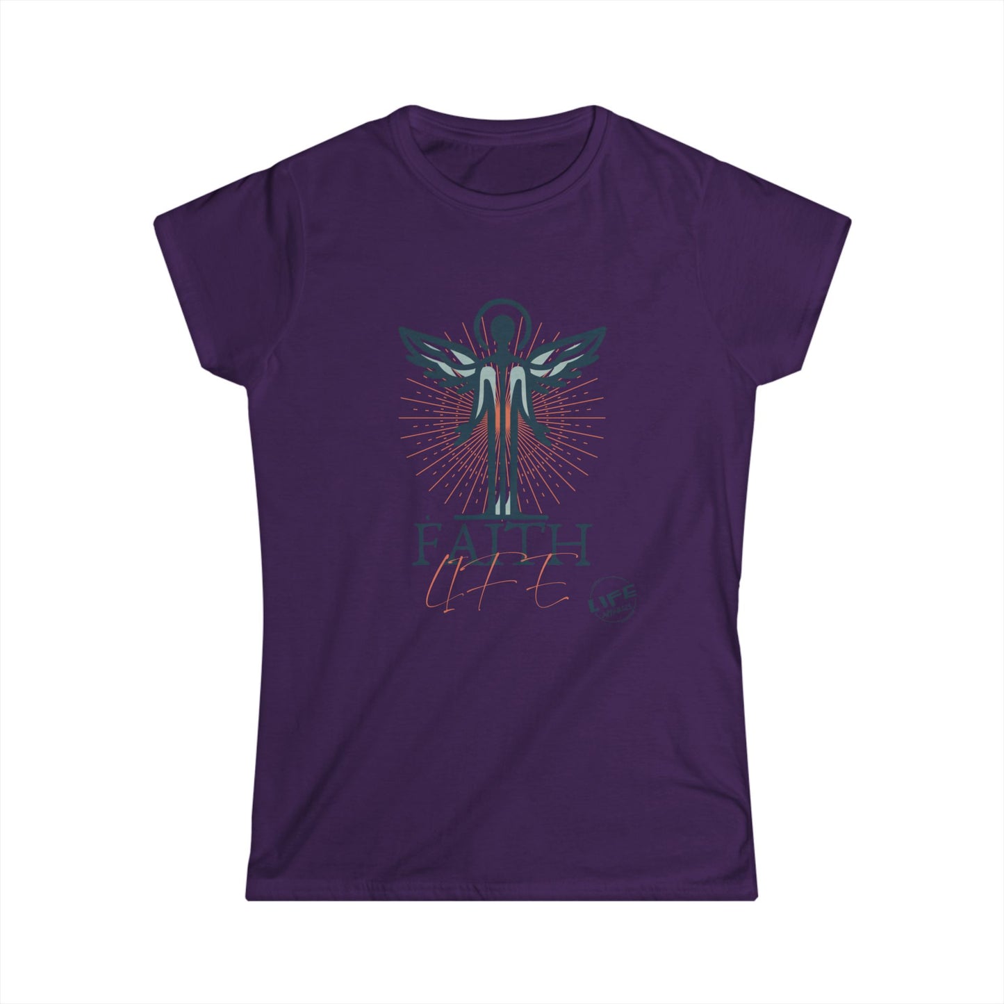 Faithful Angel Women's Softstyle Tee - Inspirational Shirt for Everyday, Gifts for Her, Motivational Art Tee, Spiritual Fashion, Life Quotes