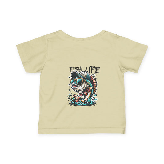 Cute Infant Tee with 'Fish Life' Design - Perfect for Little Anglers