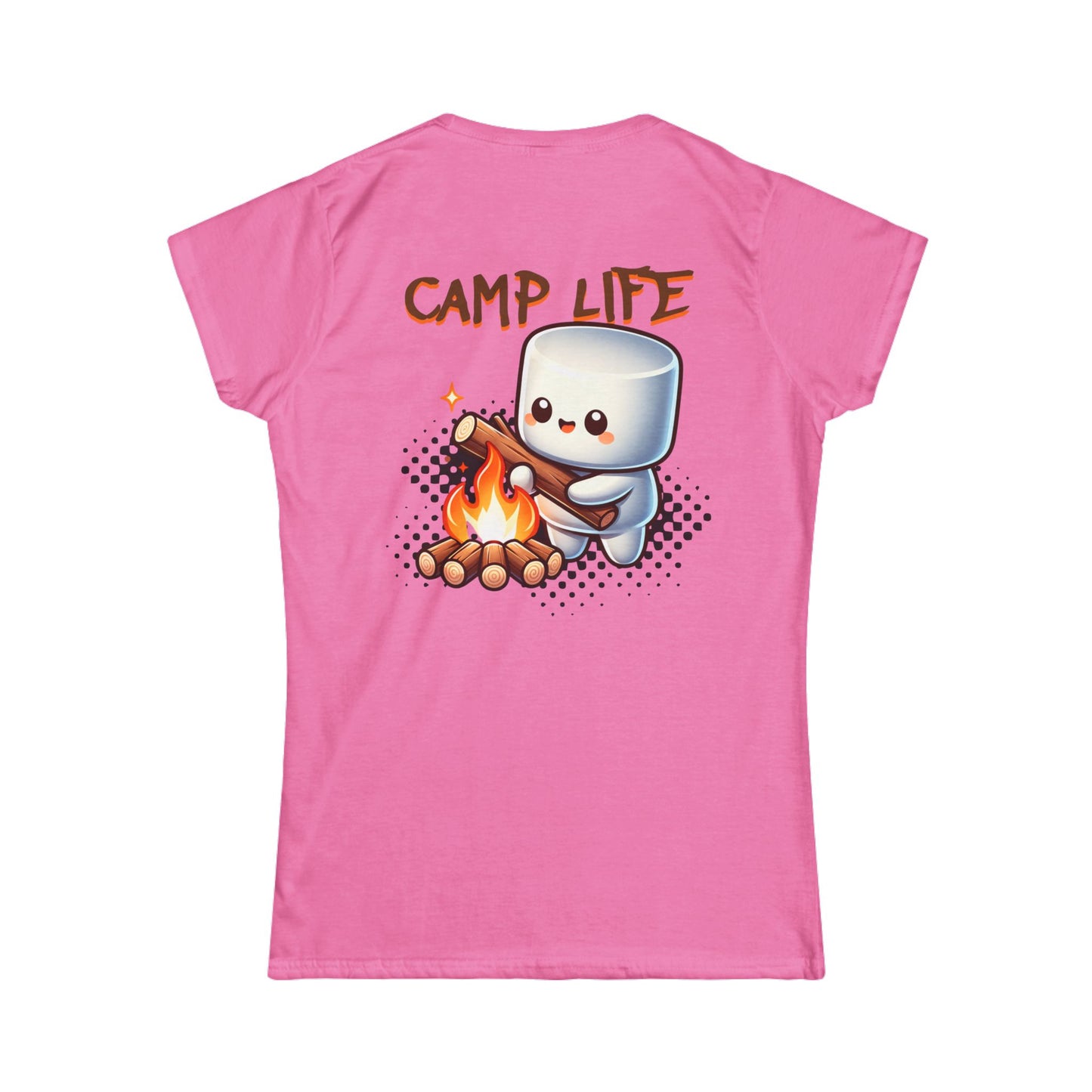 Camp Life Women's Softstyle Tee - Fun Outdoor Graphic Tee for Nature Lovers