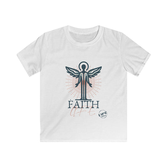 Kid's Inspirational Faith Tee, Youth Spiritual Shirt, Children's Motivational Top, Angel Design Gift, Faith Life Apparel