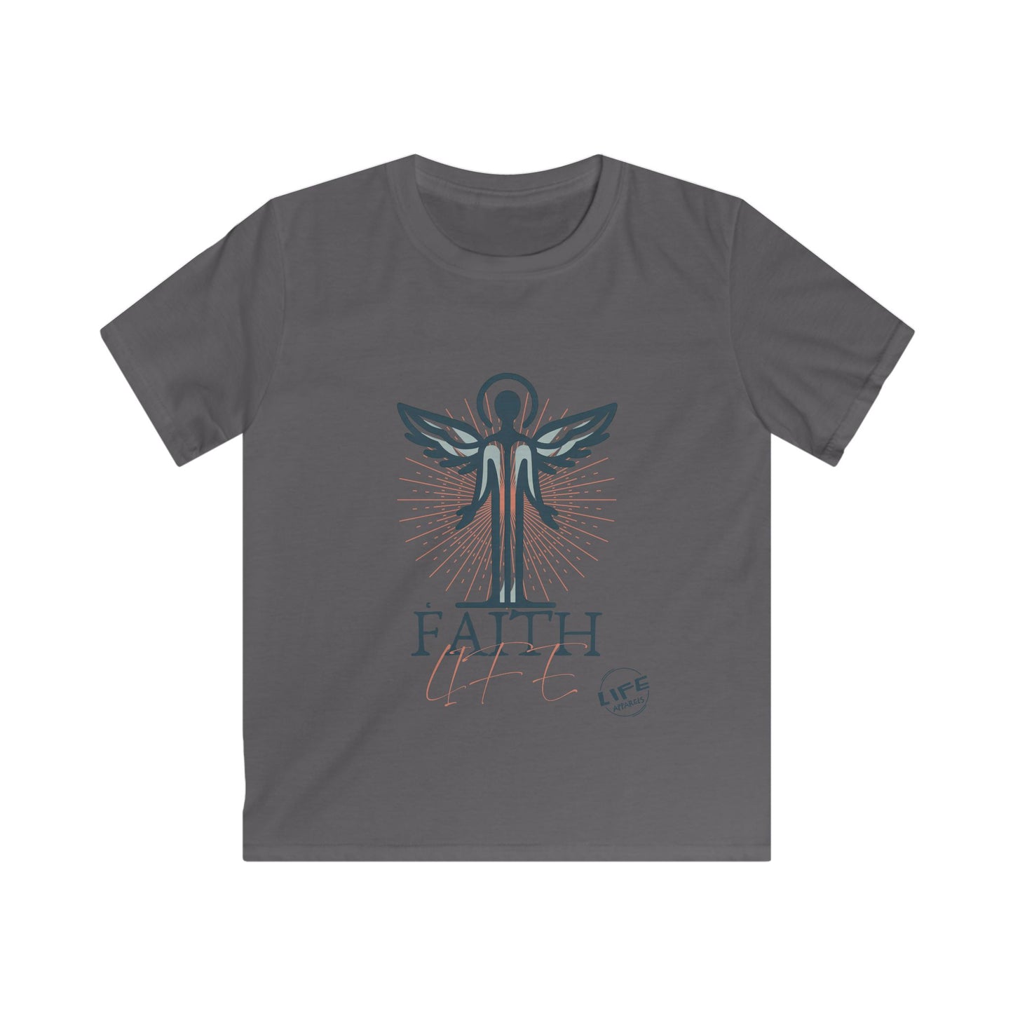 Kid's Inspirational Faith Tee, Youth Spiritual Shirt, Children's Motivational Top, Angel Design Gift, Faith Life Apparel
