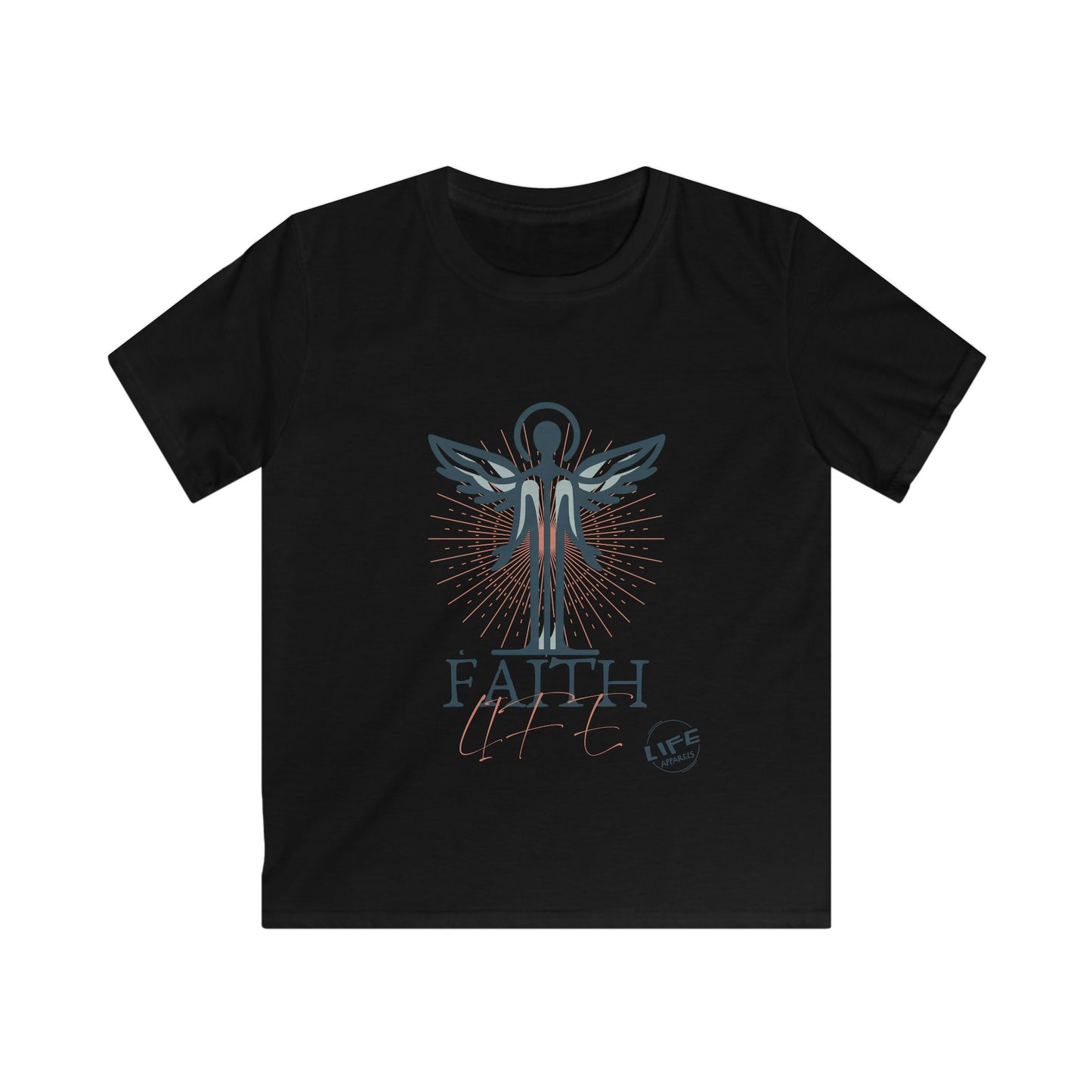 Kid's Inspirational Faith Tee, Youth Spiritual Shirt, Children's Motivational Top, Angel Design Gift, Faith Life Apparel