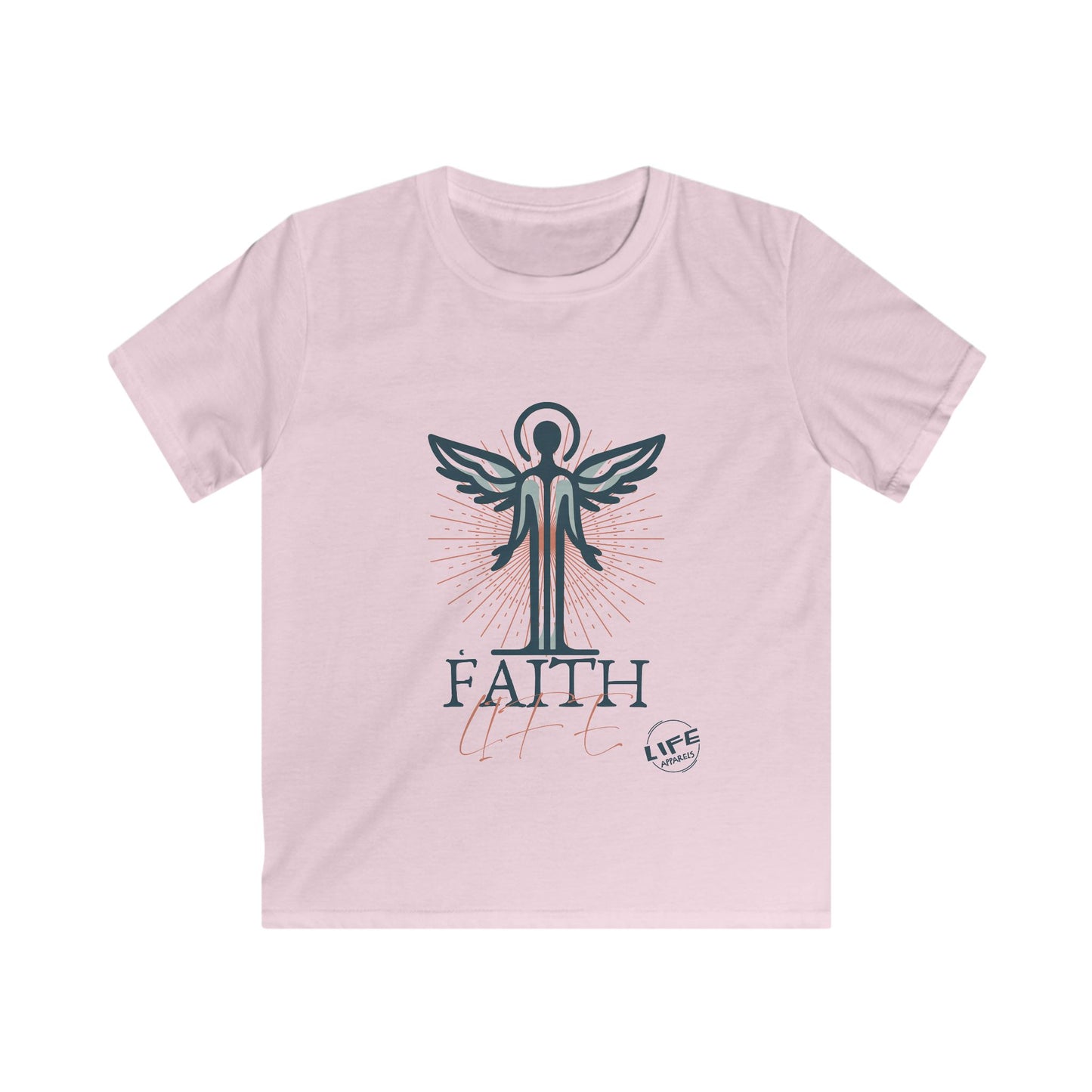 Kid's Inspirational Faith Tee, Youth Spiritual Shirt, Children's Motivational Top, Angel Design Gift, Faith Life Apparel