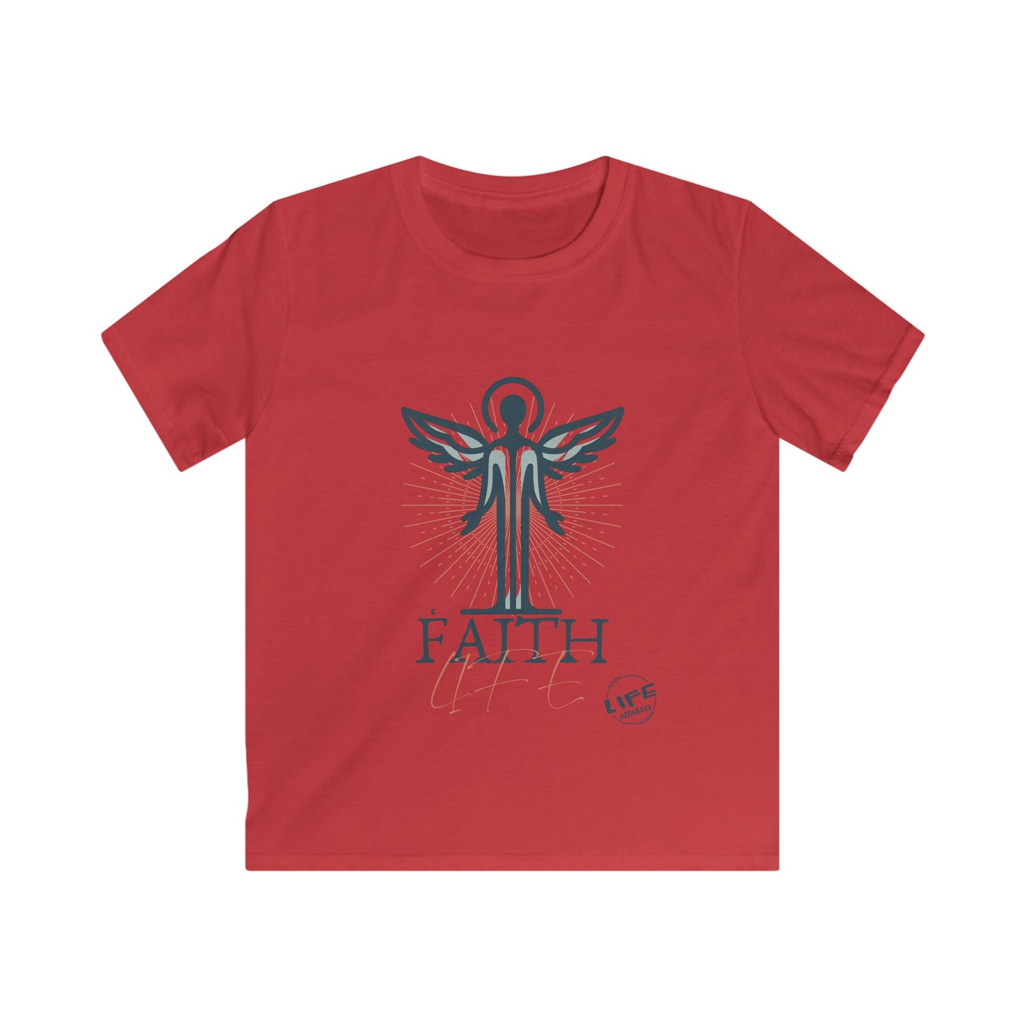Kid's Inspirational Faith Tee, Youth Spiritual Shirt, Children's Motivational Top, Angel Design Gift, Faith Life Apparel