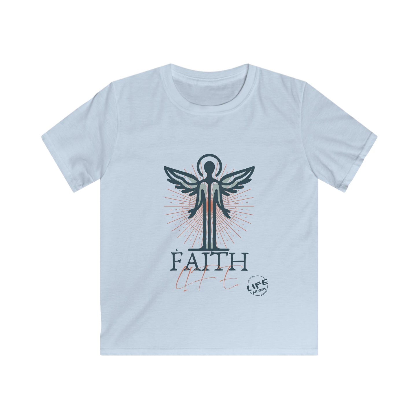 Kid's Inspirational Faith Tee, Youth Spiritual Shirt, Children's Motivational Top, Angel Design Gift, Faith Life Apparel