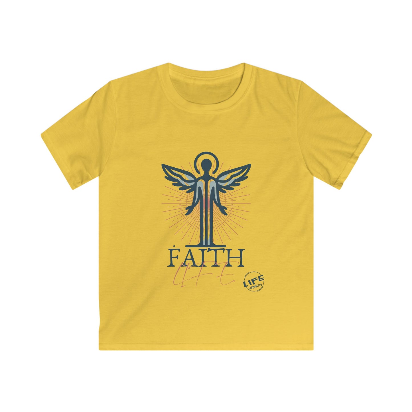 Kid's Inspirational Faith Tee, Youth Spiritual Shirt, Children's Motivational Top, Angel Design Gift, Faith Life Apparel