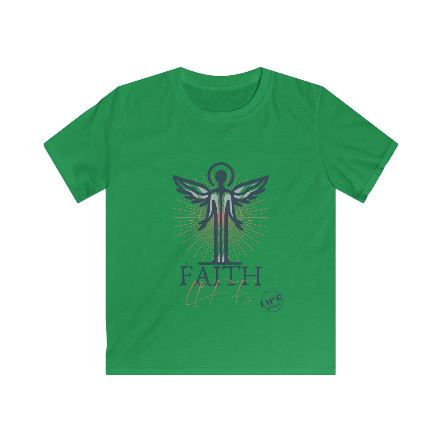 Kid's Inspirational Faith Tee, Youth Spiritual Shirt, Children's Motivational Top, Angel Design Gift, Faith Life Apparel