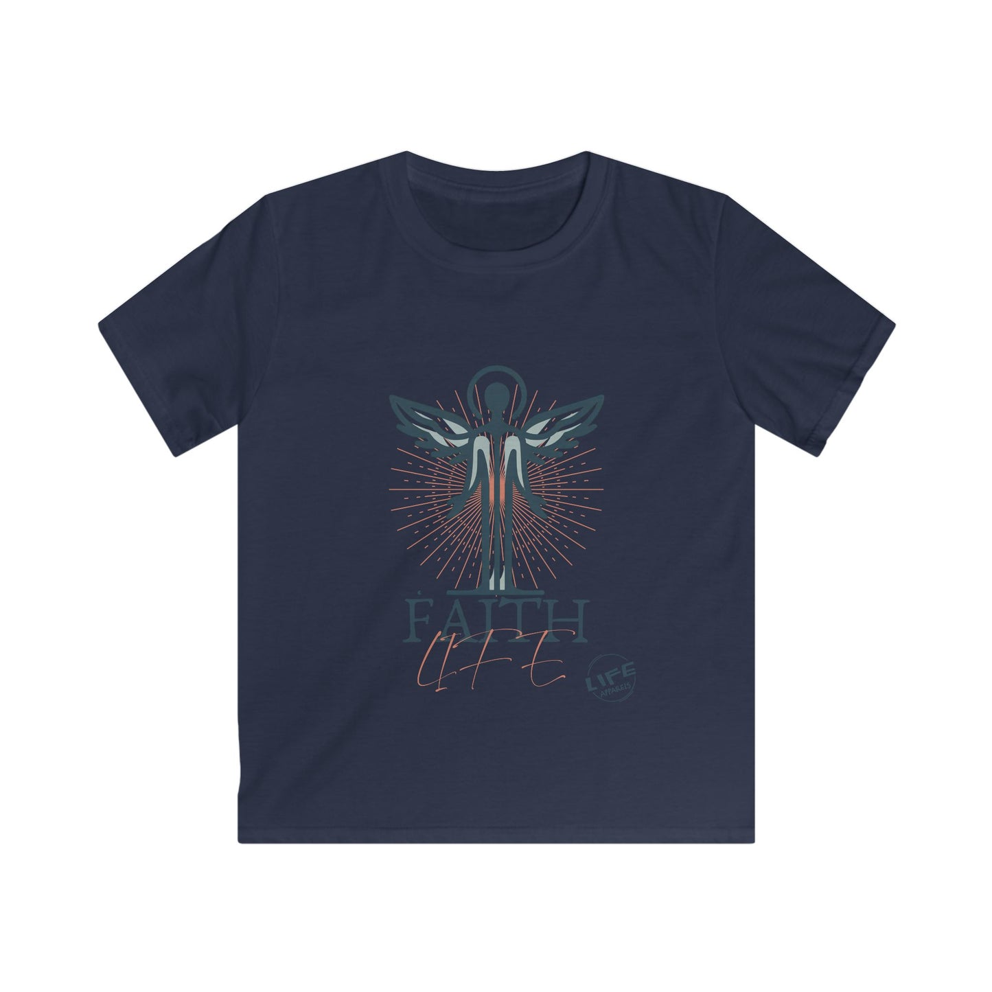 Kid's Inspirational Faith Tee, Youth Spiritual Shirt, Children's Motivational Top, Angel Design Gift, Faith Life Apparel