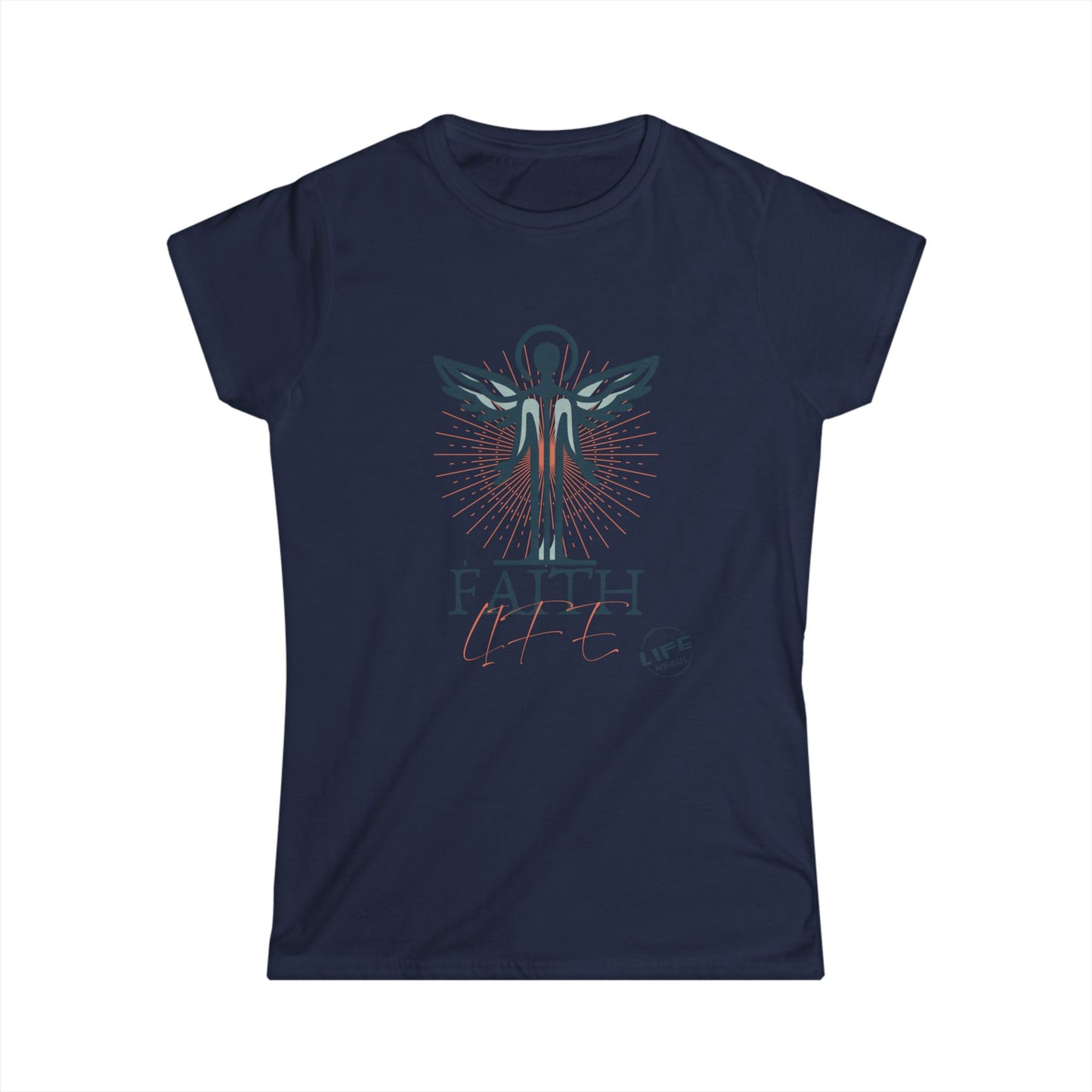 Faithful Angel Women's Softstyle Tee - Inspirational Shirt for Everyday, Gifts for Her, Motivational Art Tee, Spiritual Fashion, Life Quotes