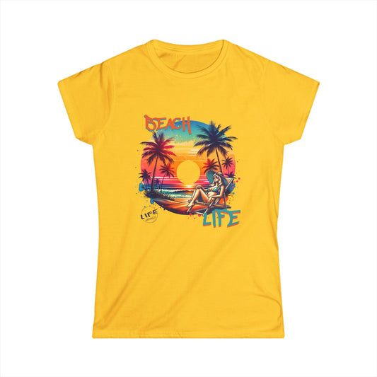 Beach Life Women's Tee - Summer Vibes, Vacation Shirt, Relaxation Apparel, Casual Summer Outfit, Gift for Beach Lovers