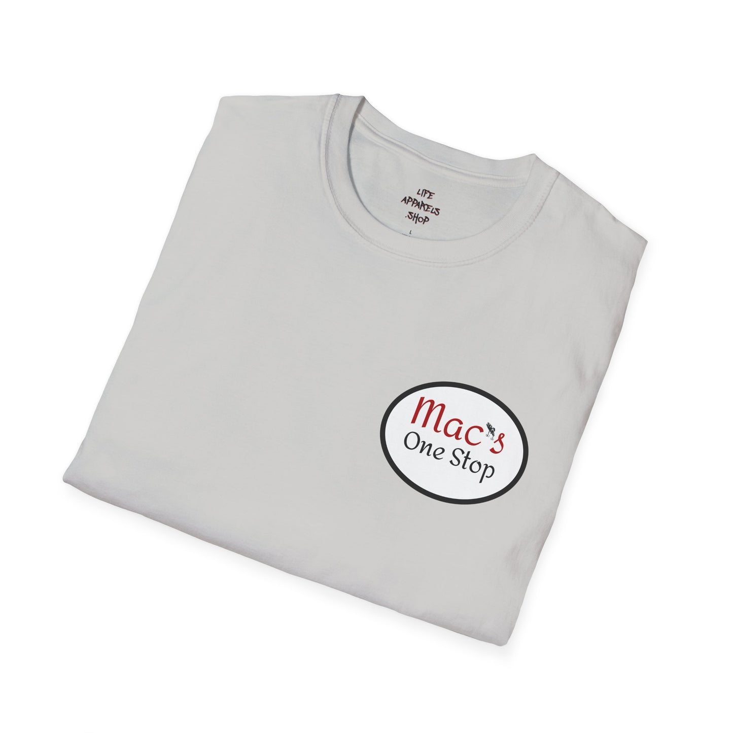 Mac's One Stop Softstyle T-Shirt - Perfect for Fishing Enthusiasts and Outdoor Adventures