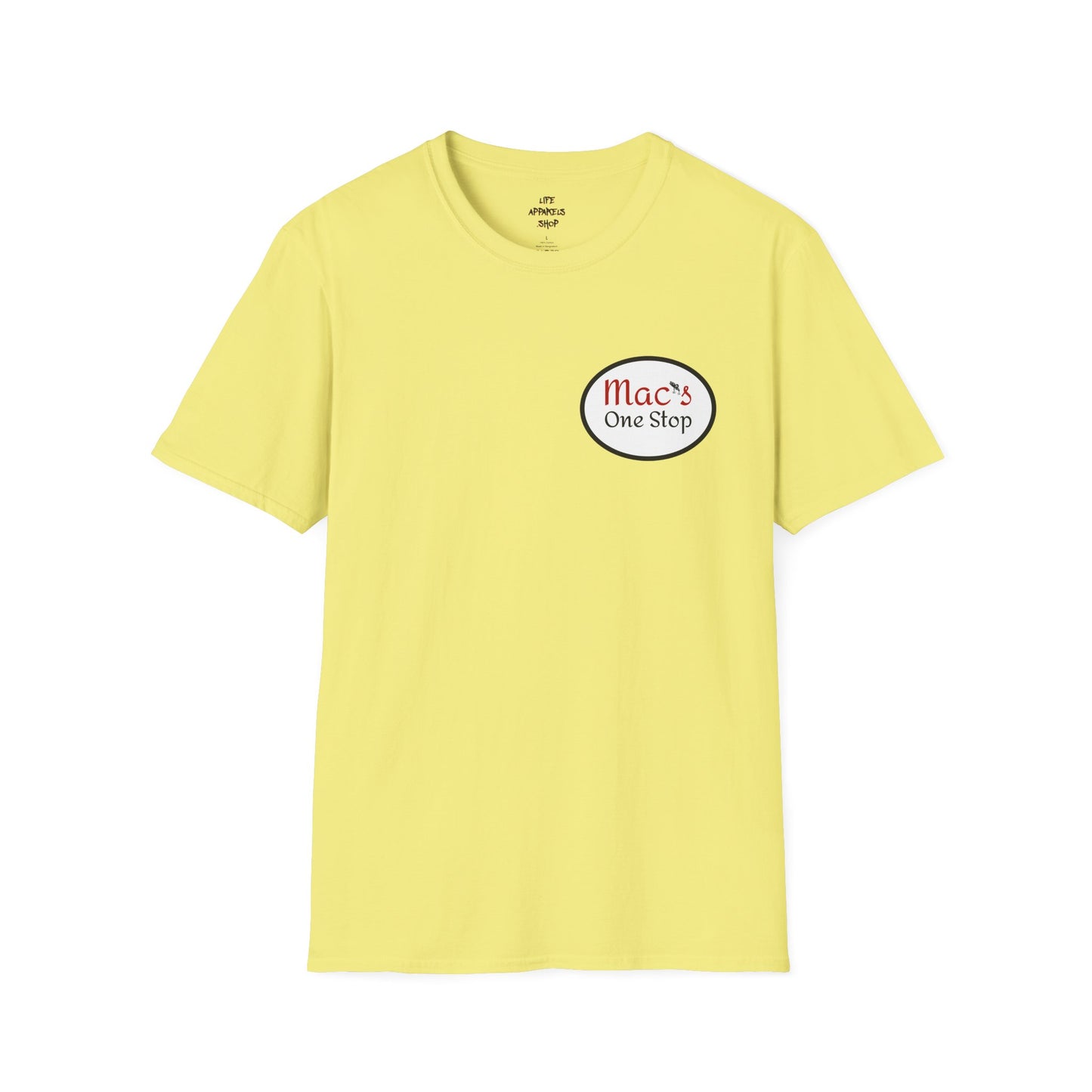 Mac's One Stop Softstyle T-Shirt - Perfect for Fishing Enthusiasts and Outdoor Adventures